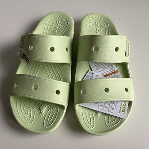Mens Crocs Classic Double Strap Relaxed Fit Slide Sandals Green 206761-335